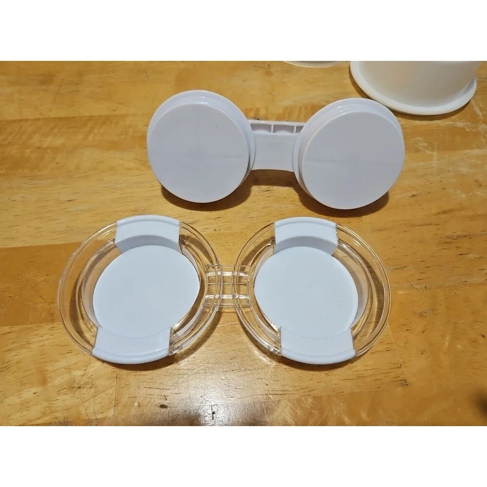 Set of 4 Vintage Tupperware Hamburger Keepers #882 W/ Lid, Press & Slider Press